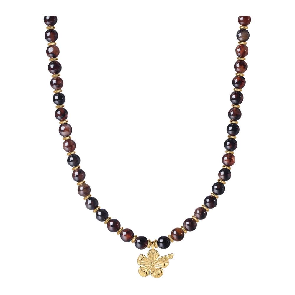 MALAKAI THE LABEL LENI BEADED NECKLACE, GOLD