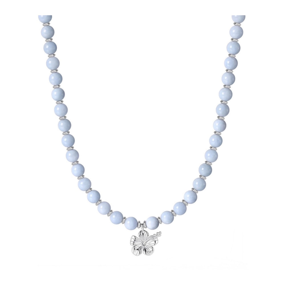 MALAKAI THE LABEL CLEO BEADED NECKLACE, SILVER