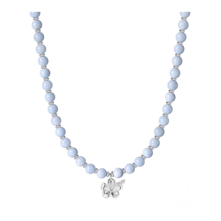 MALAKAI THE LABEL CLEO BEADED NECKLACE, SILVER