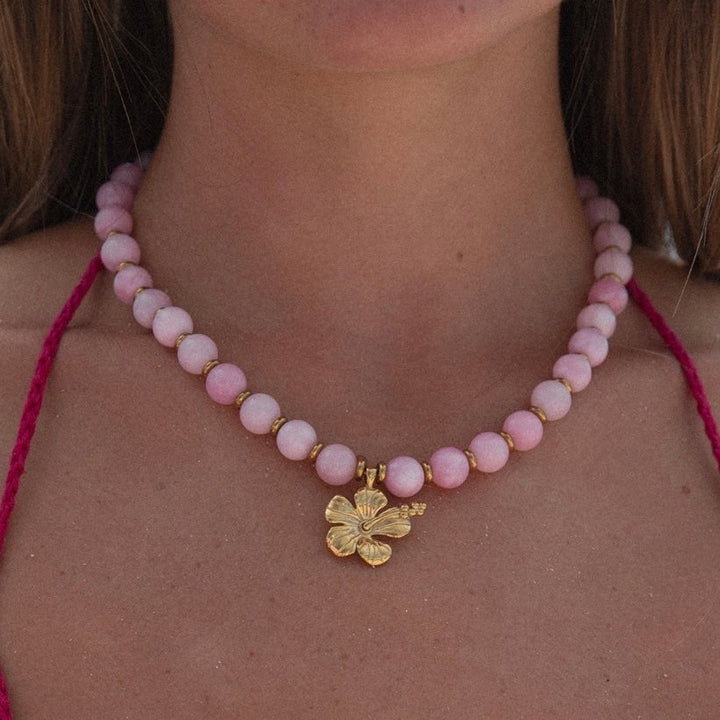 MALAKAI THE LABEL LOLA BEADED NECKLACE, GOLD