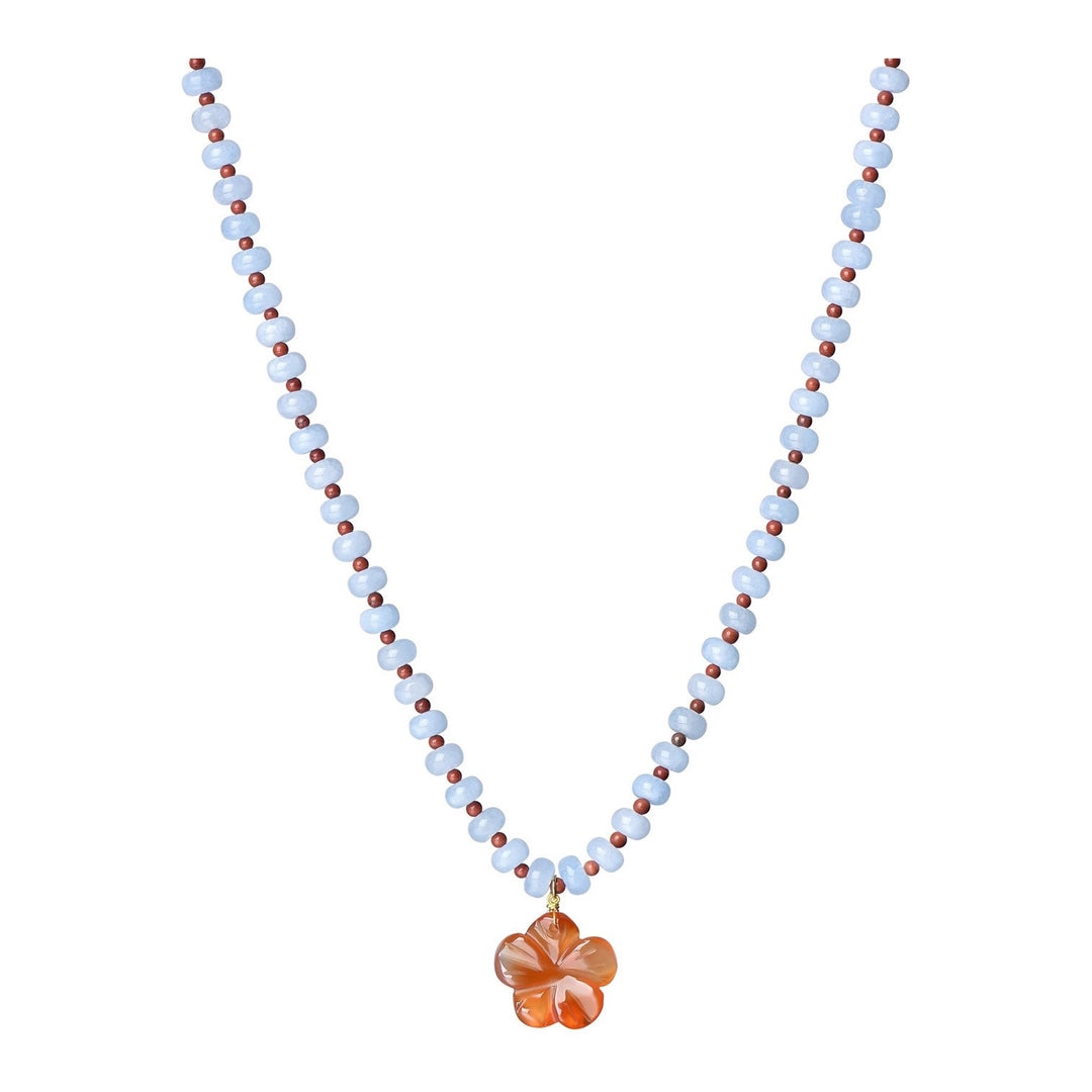 MALAKAI THE LABEL ELCE BEADED NECKLACE, GOLD