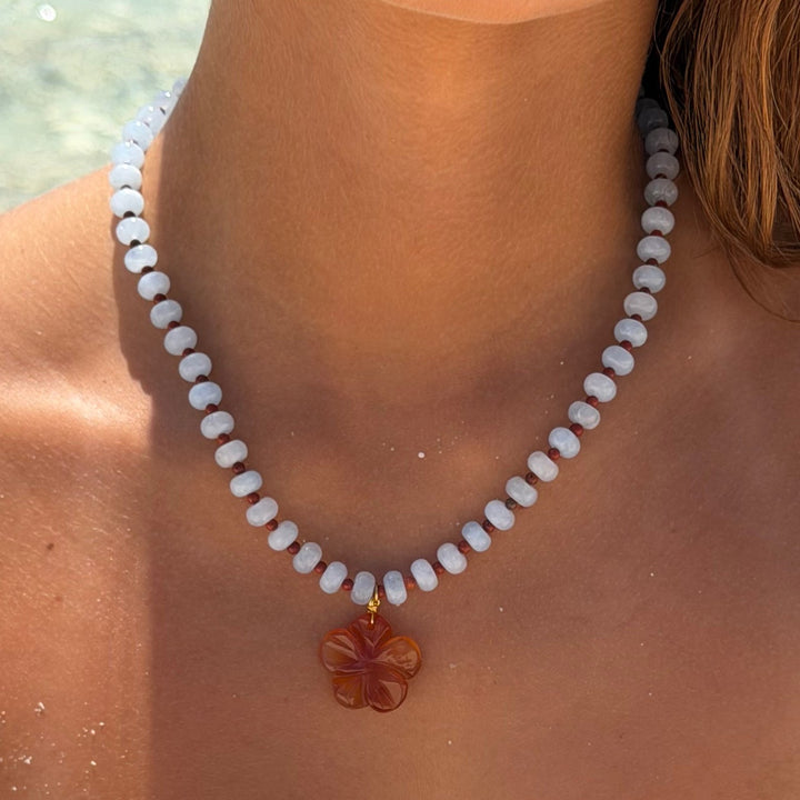 MALAKAI THE LABEL ELCE BEADED NECKLACE, GOLD