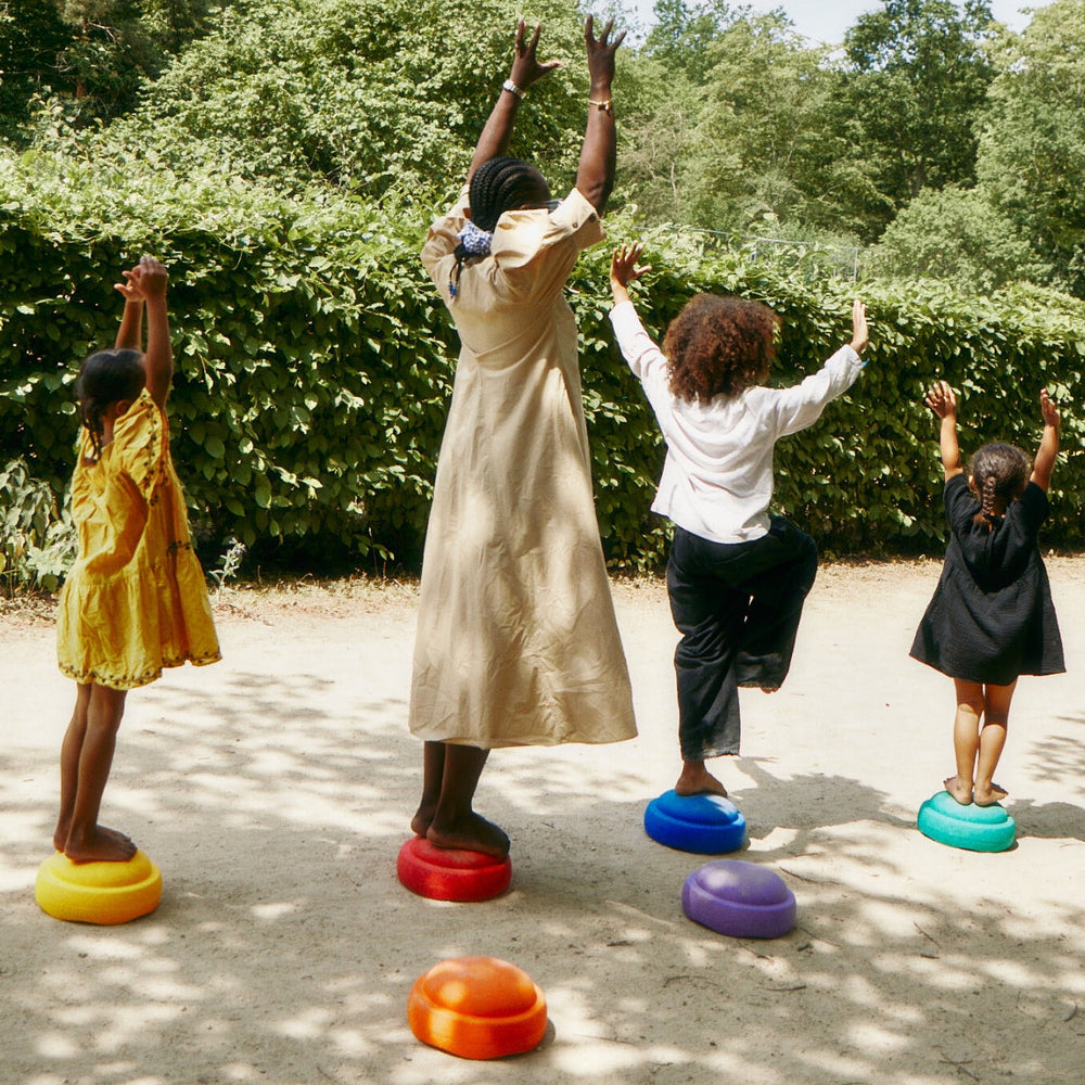 STAPELSTEIN BALANCE STEPPING STONES, ORIGINAL, SET OF 6, RAINBOW CLASSIC
