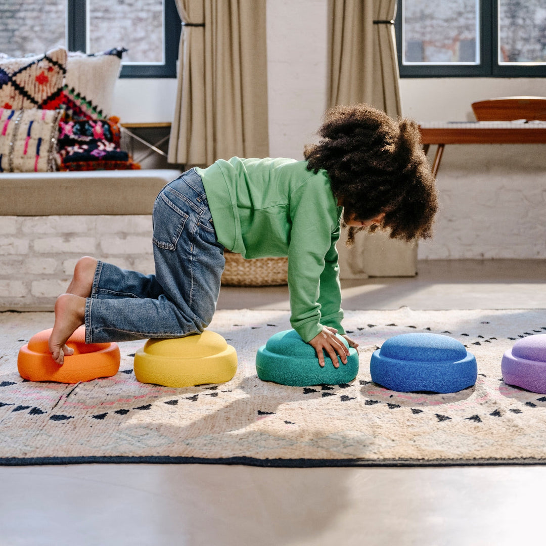 STAPELSTEIN BALANCE STEPPING STONES, ORIGINAL, SET OF 6, RAINBOW CLASSIC