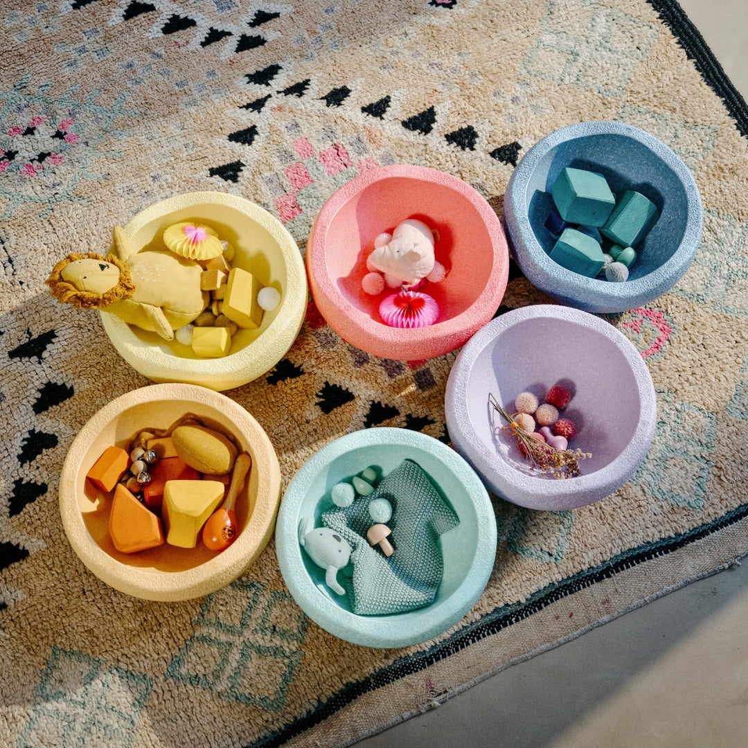 STAPELSTEIN BALANCE STEPPING STONES, ORIGINAL, SET OF 6, RAINBOW PASTEL