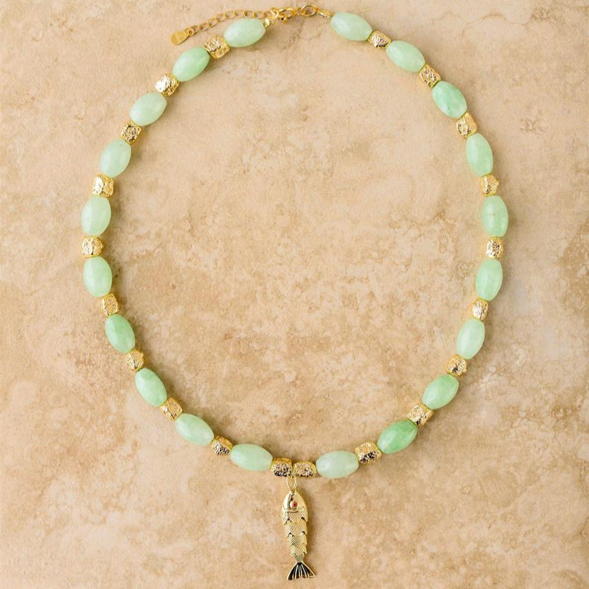 INDIGO & WOLFE GOIA NECKLACE: JADE