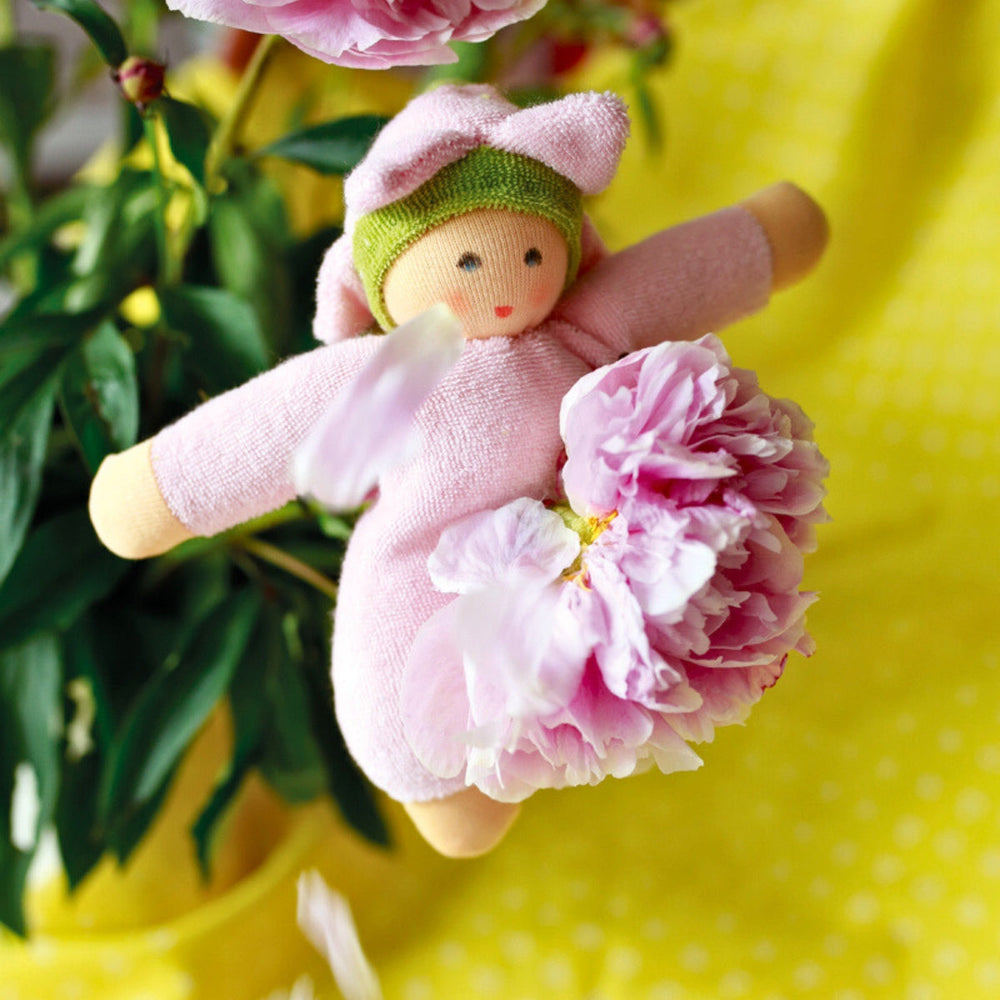NANCHEN NATUR FLOWER FAIRY RATTLE, PINK