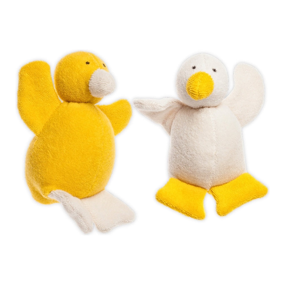 NANCHEN NATUR BABY RATTLE, DUCKLING WHITE