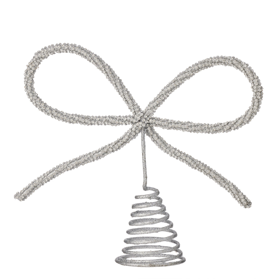 LAMETTA BOW TREE TOPPER, SILVER