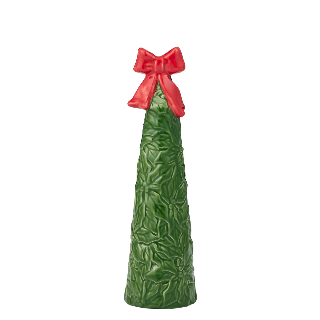 HOLLY LEAF CERAMIC CONE TREE 27CM, GREEN