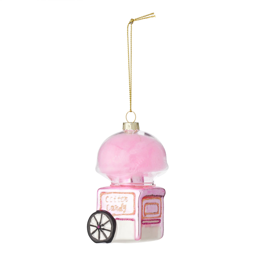 COTTON CANDY GLASS ORNAMENT, PINK