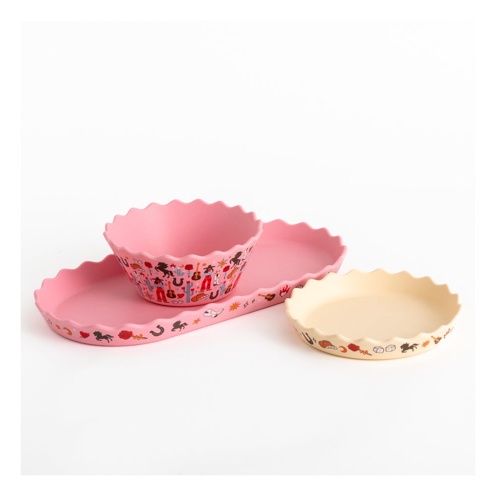 CHINO CLUB BOWL AND PLATE SET, COWGIRL