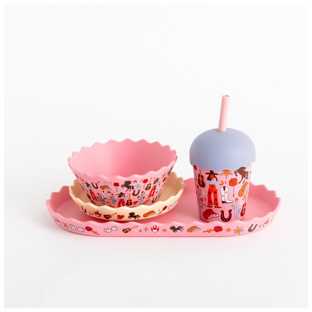 CHINO CLUB BOWL AND PLATE SET, COWGIRL