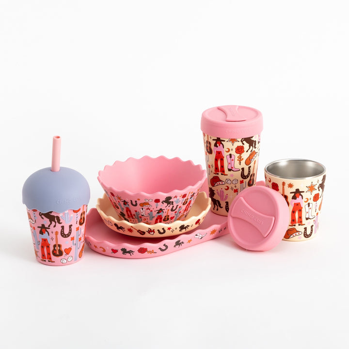 CHINO CLUB BOWL AND PLATE SET, COWGIRL