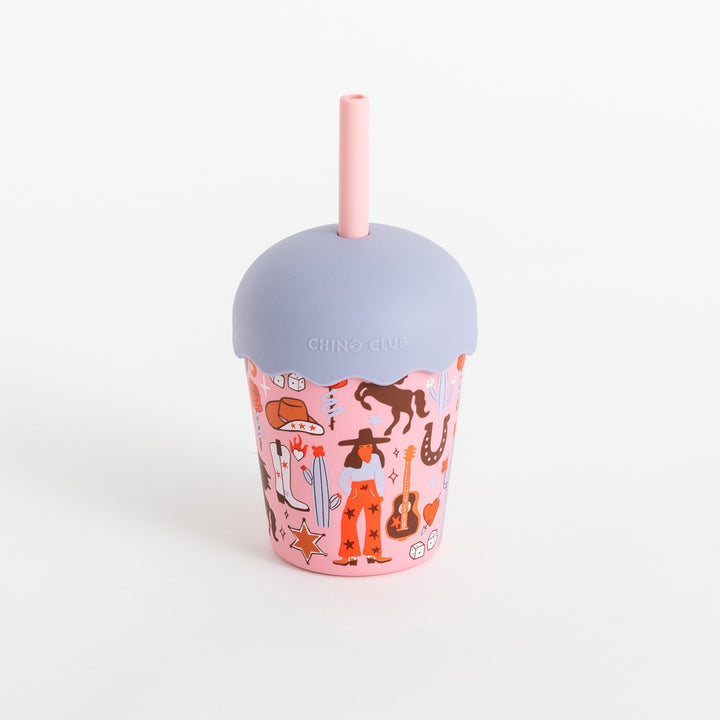 CHINO CLUB MINI SMOOTHIE CUP &amp; STRAW, COWGIRL