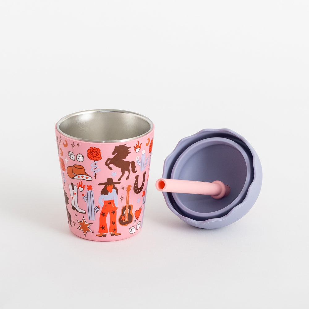 CHINO CLUB MINI SMOOTHIE CUP & STRAW, COWGIRL