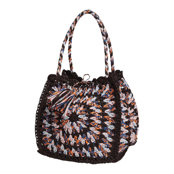 SAGE &amp; CLARE SOLARA RAFFIA BAG, UMBER