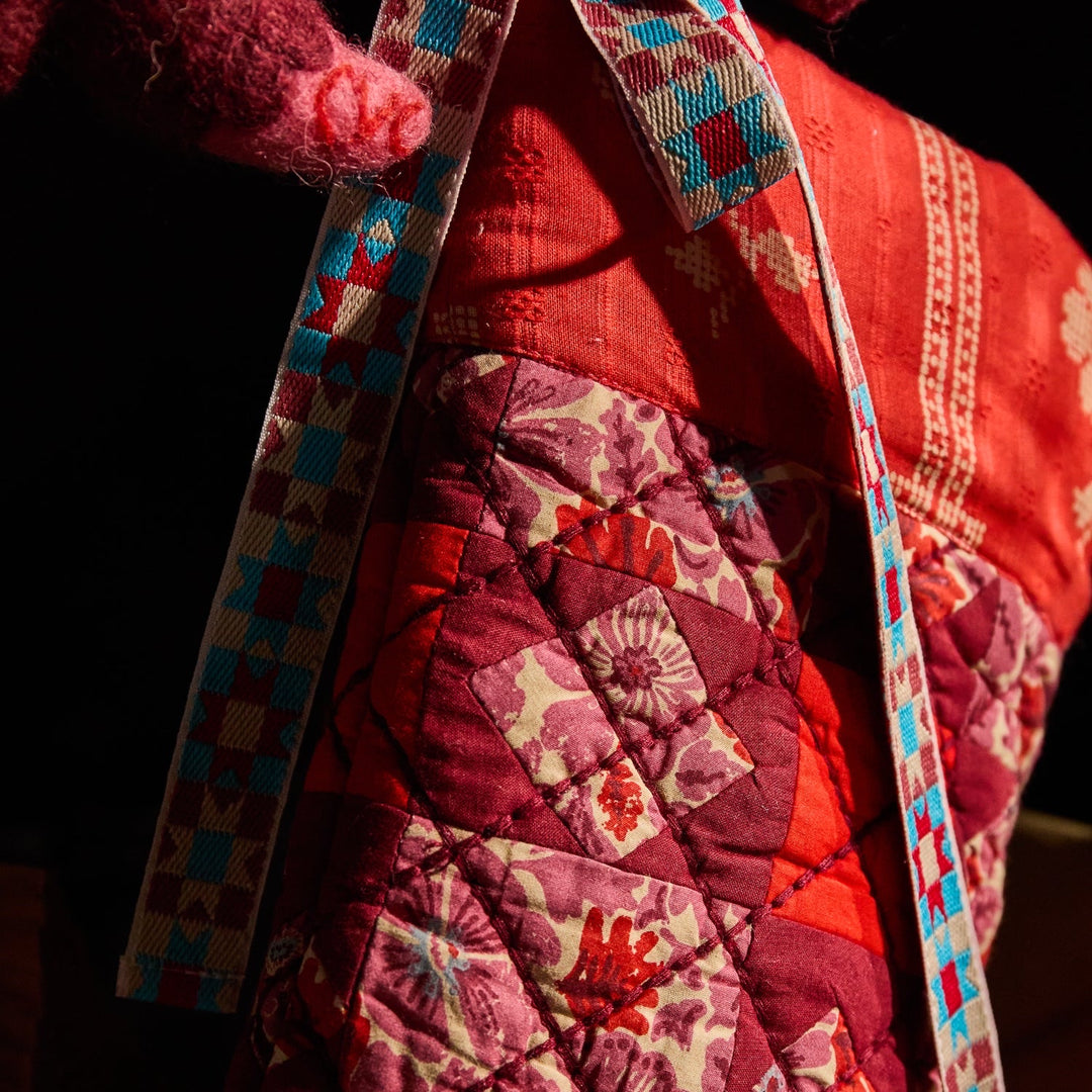 SAGE &amp; CLARE MAGNOLIA PATCHWORK STOCKING, POPPY