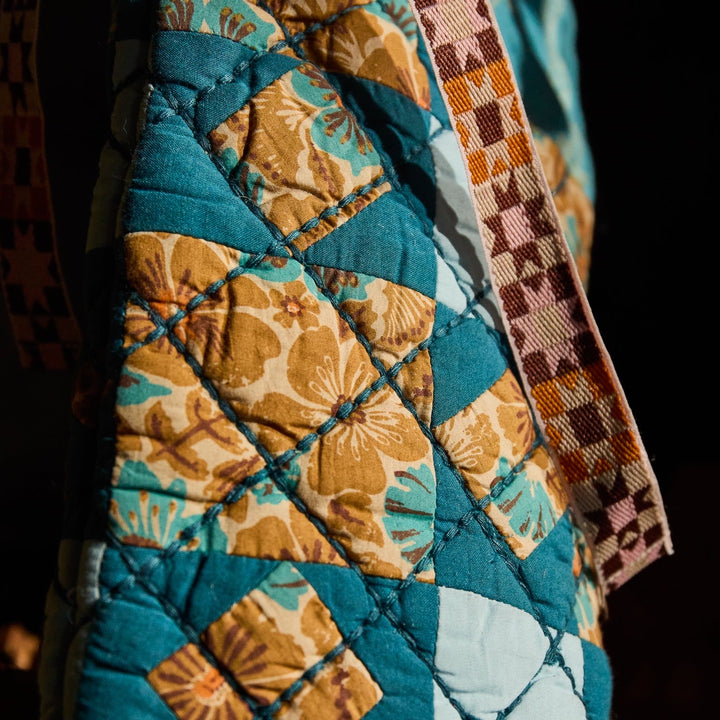 SAGE &amp; CLARE MAGNOLIA PATCHWORK STOCKING, TURQUOISE