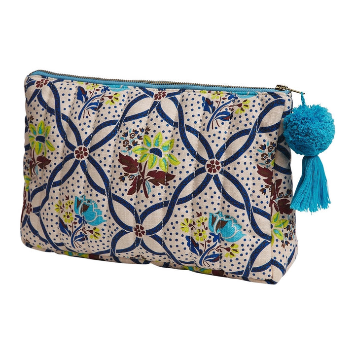 SAGE &amp; CLARE NORALI QUILTED COSMETIC BAG, ECRU