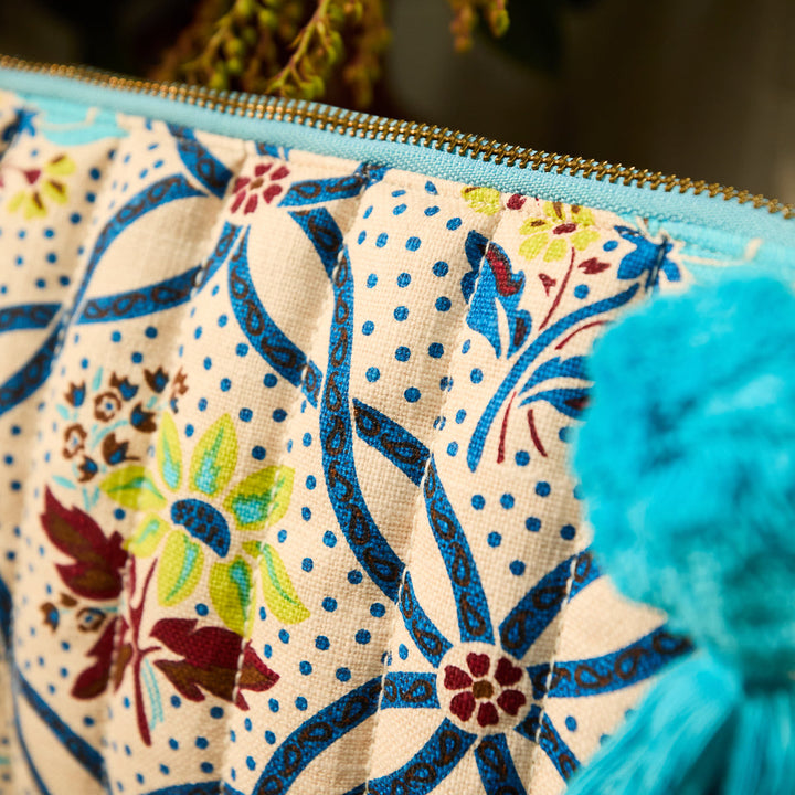 SAGE &amp; CLARE NORALI QUILTED COSMETIC BAG, ECRU