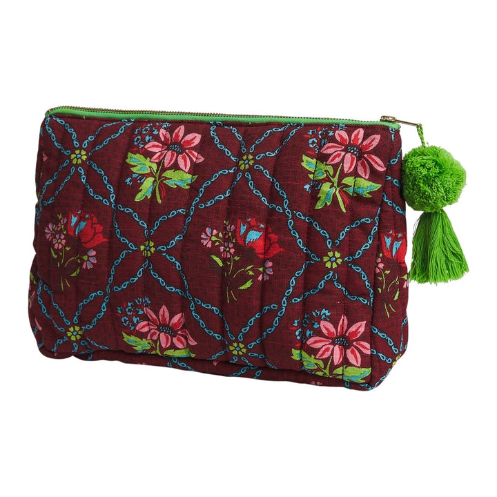 SAGE &amp; CLARE NORALI QUILTED COSMETIC BAG, SIENNA