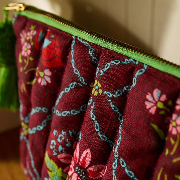 SAGE &amp; CLARE NORALI QUILTED COSMETIC BAG, SIENNA