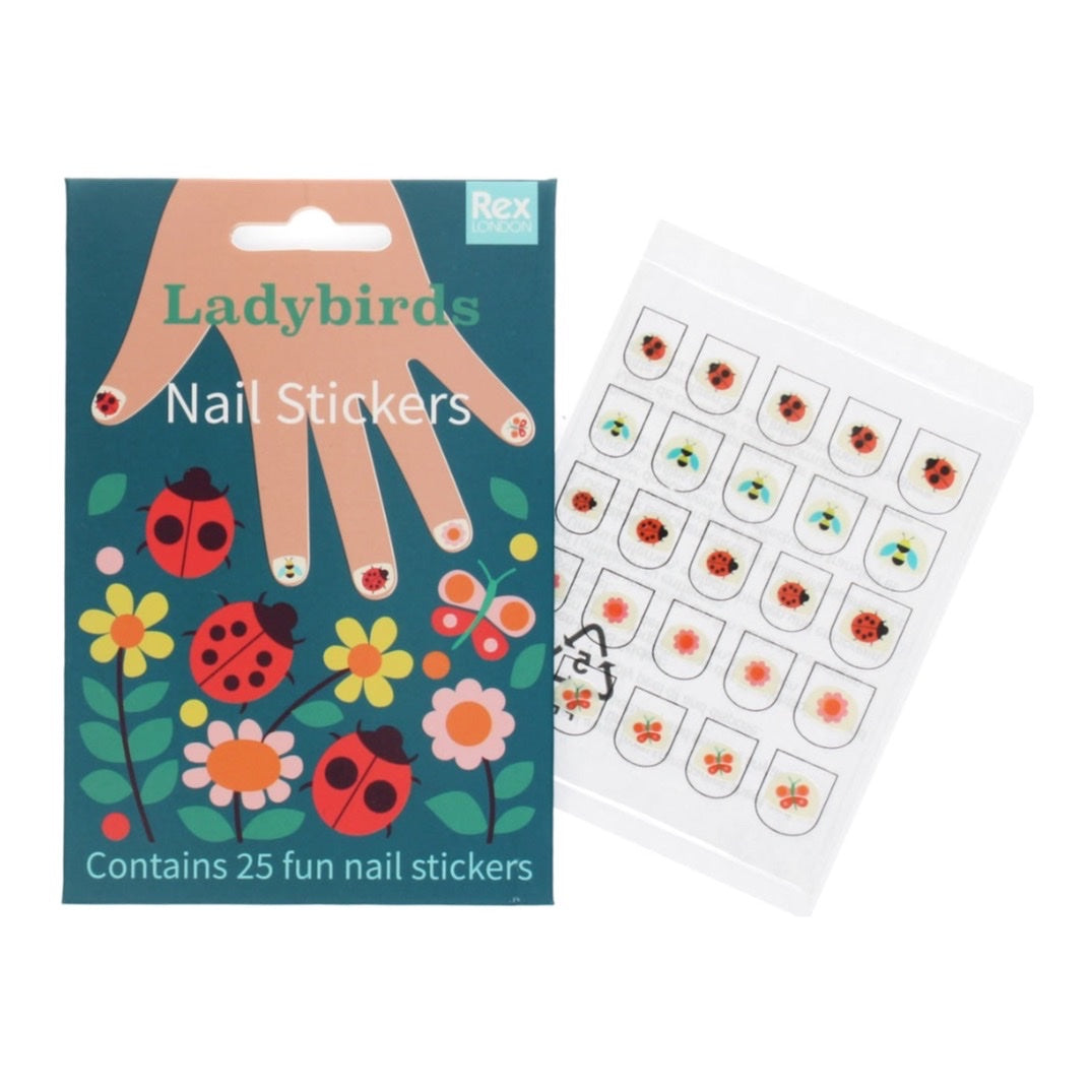 Rex London Child Nail Stickers, Ladybird