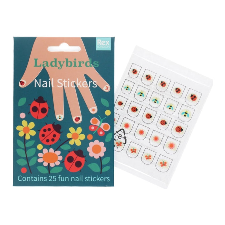 Rex London Child Nail Stickers, Ladybird