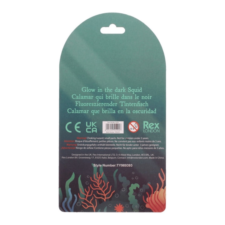 Rex London Glow In The Dark Squishy Toy, Squid