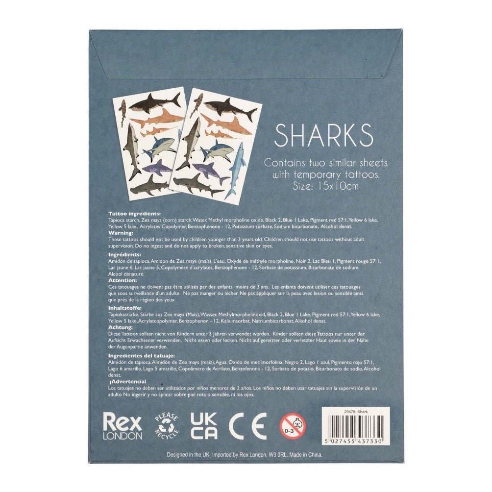 Rex London Temporary Tattoos, Shark