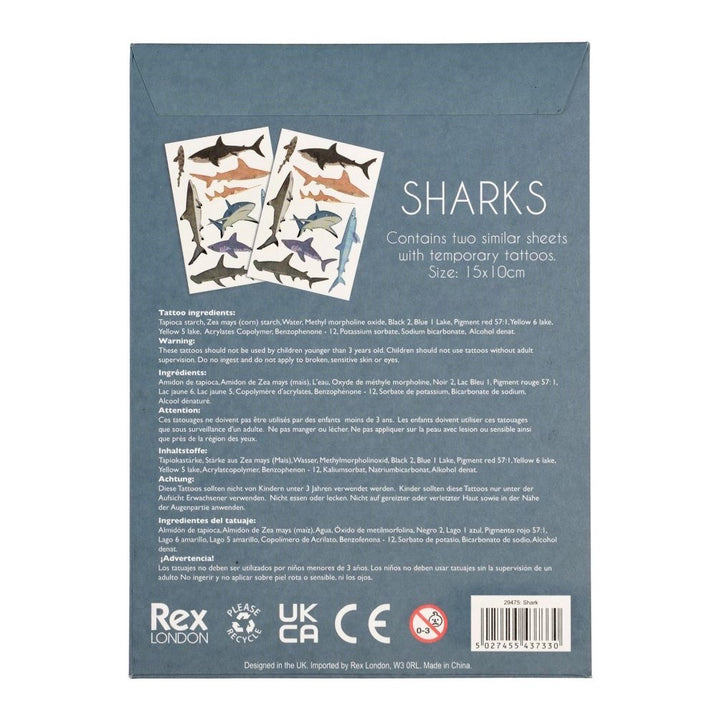 Rex London Temporary Tattoos, Shark
