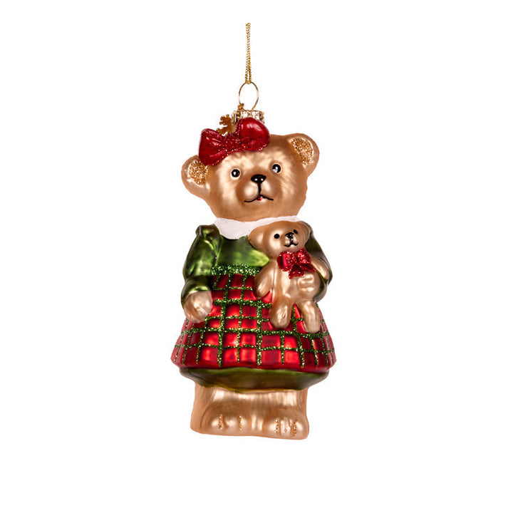 GIRL BEAR GLASS ORNAMENT 2