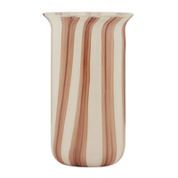 CLAUDIA GLASS VASE: IVORY/RUSSET LRG