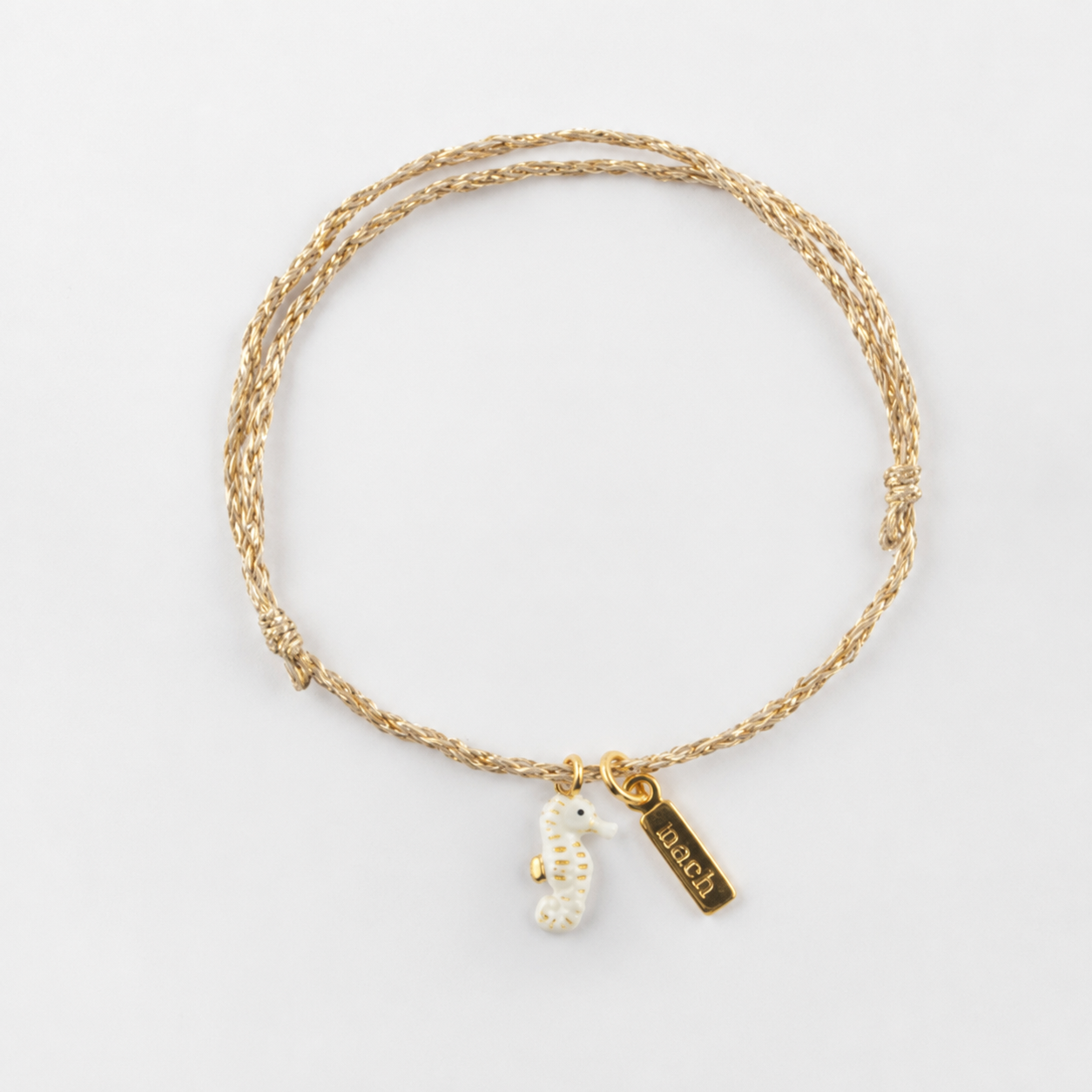 NACH SEAHORSE GOLD ROPE CHARM BRACELET