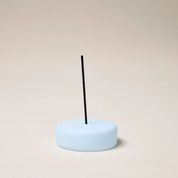 GENTLE HABITS FROSTED GLASS LARGE INCENSE HOLDER: BLUE