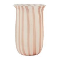 CLAUDIA GLASS VASE: IVORY/RUSSET SML