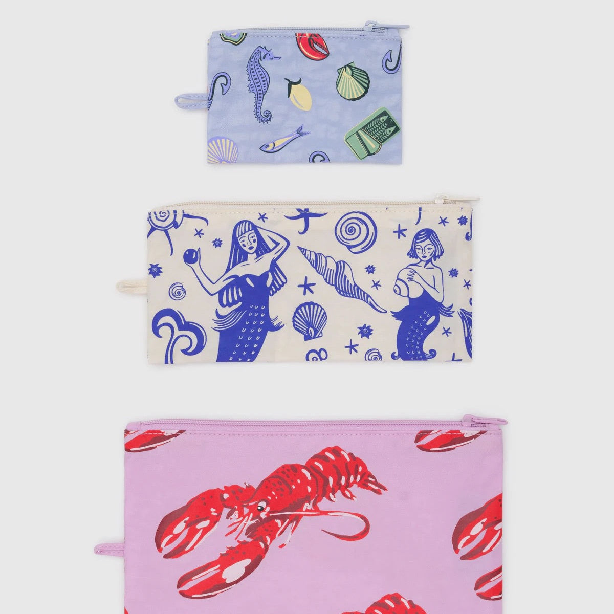 BAGGU FLAT POUCH SET: SEA CREATURES