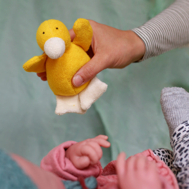 Nanchen Natur Baby Rattle Duckling - organic baby rattle toy