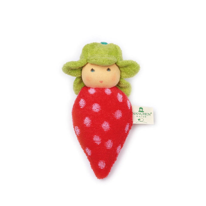 Nanchen Natur Rattle Doll Strawberry - organic baby rattle toy