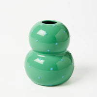 J & CO FONDA VASE: GREEN BLUE DOTTY VASE