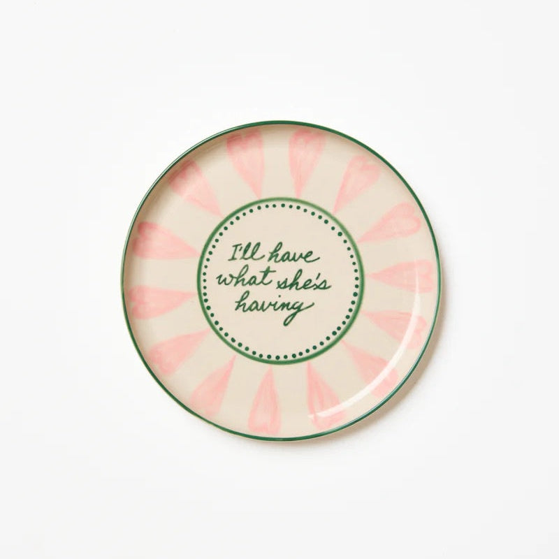 J &amp; CO LOVE NOTES PLATE: WHAT SHES HAVING