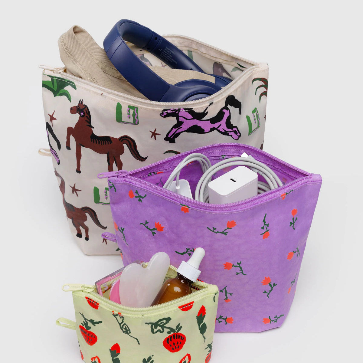 BAGGU GO POUCH SET: PAINTED PRAIRIE