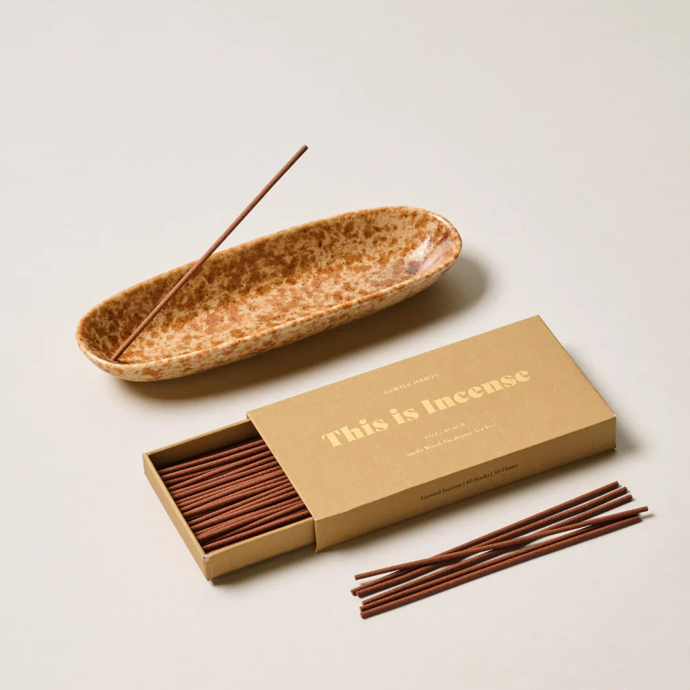 GENTLE HABITS THE COLLECTOR CERAMIC INCENSE HOLDER: BROWN SPECKLE