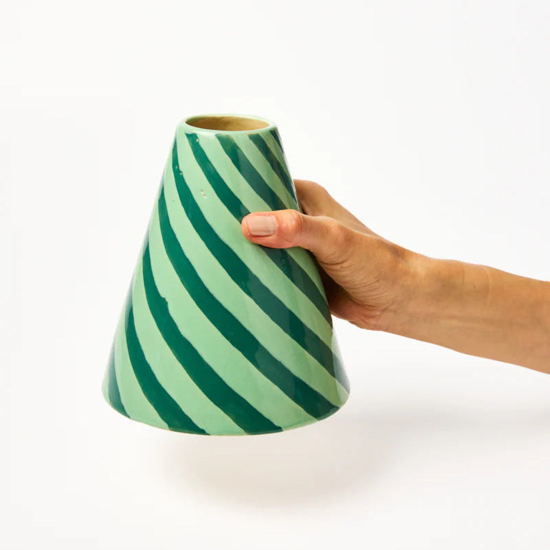 J & CO JESTER VASE: MINT SWIRL