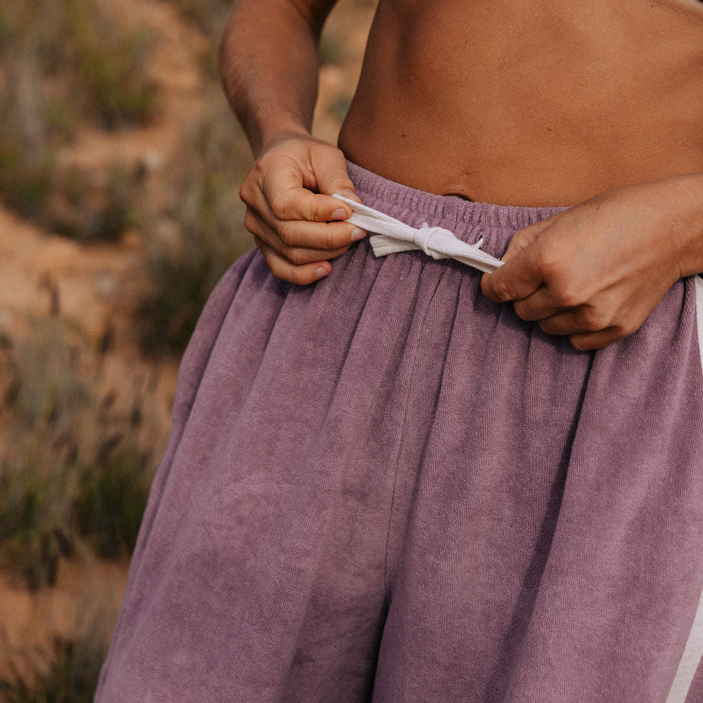ATMOSEA APRES SURF PANT: JACARANDA PURPLE