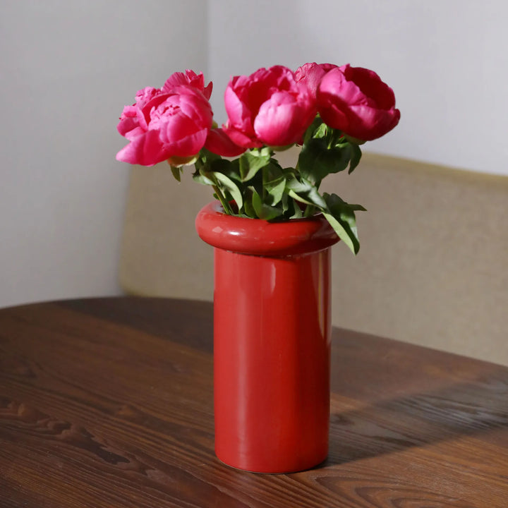 KLEVERING TURBAN VASE: BURGUNDY