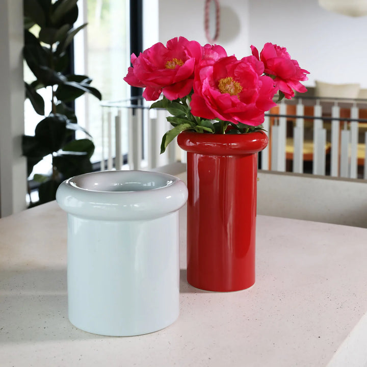 KLEVERING TURBAN VASE: BURGUNDY