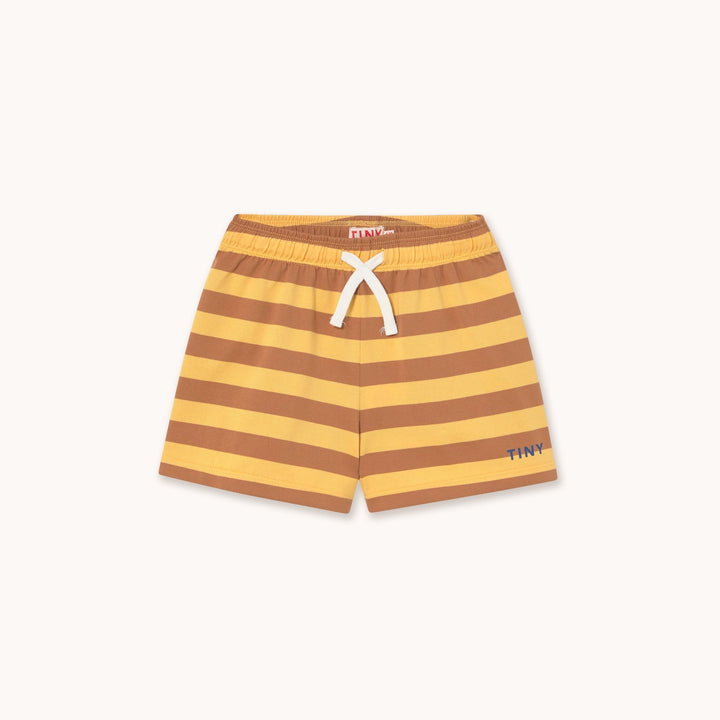 TINY COTTONS STRIPES KNIT SHORT: SOFT YELLOW