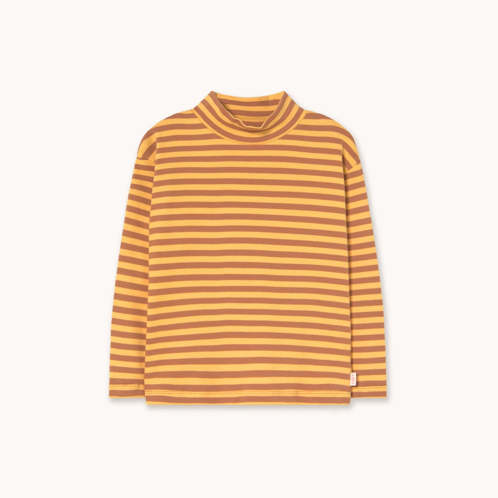 TINY COTTONS STRIPES RIB MOCKNECK: SOFT YELLOW